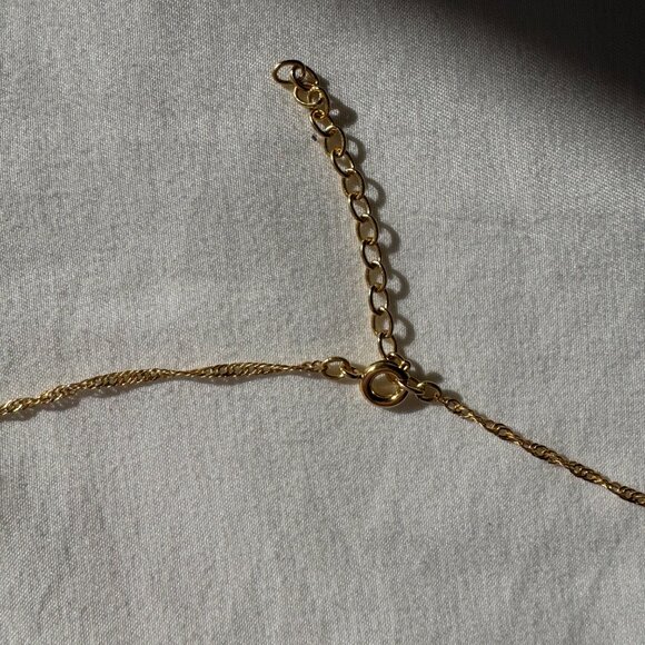 NWOT MonogramHub Script Name Necklace "Cantrell" 14k Gold Plated, 18" Link Chain - Picture 4 of 15